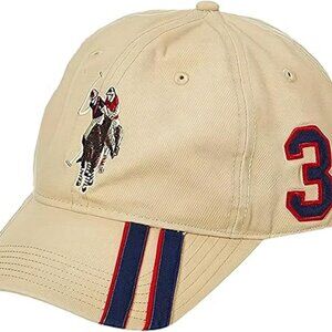 New Polo Hat with Pony & No 3 Baseball Cap Adjustable w Stripes